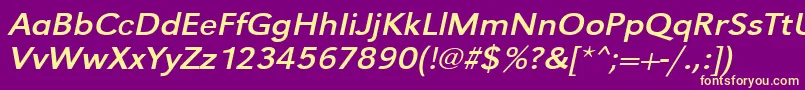 UrwgrotesktextwidOblique Font – Yellow Fonts on Purple Background