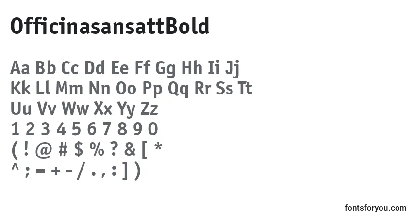 Шрифт OfficinasansattBold – алфавит, цифры, специальные символы