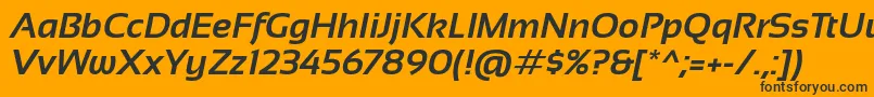 SansationBoldItalic-Schriftart – Schwarze Schriften auf orangefarbenem Hintergrund