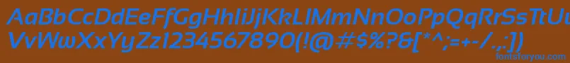 SansationBoldItalic Font – Blue Fonts on Brown Background