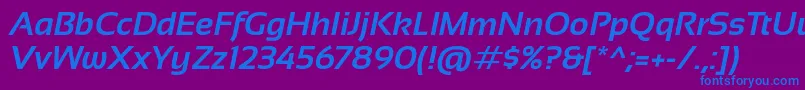SansationBoldItalic Font – Blue Fonts on Purple Background