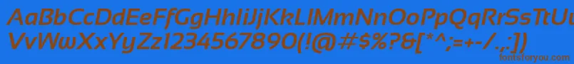 SansationBoldItalic Font – Brown Fonts on Blue Background