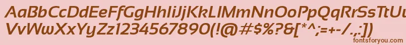 SansationBoldItalic Font – Brown Fonts on Pink Background