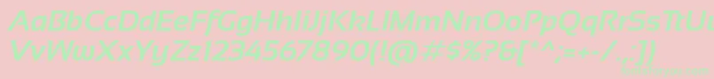 SansationBoldItalic Font – Green Fonts on Pink Background