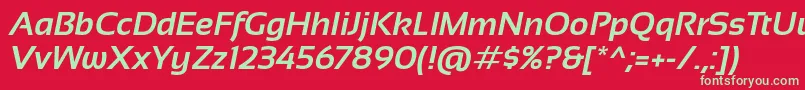 SansationBoldItalic Font – Green Fonts on Red Background