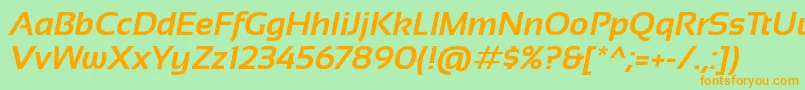 SansationBoldItalic Font – Orange Fonts on Green Background