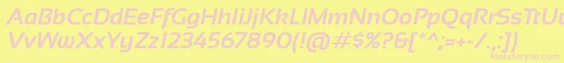 SansationBoldItalic Font – Pink Fonts on Yellow Background
