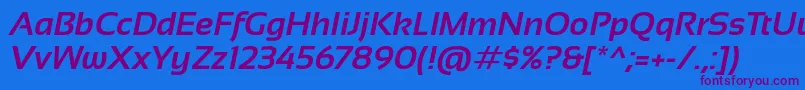 SansationBoldItalic Font – Purple Fonts on Blue Background