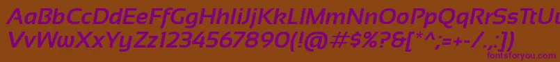 SansationBoldItalic Font – Purple Fonts on Brown Background