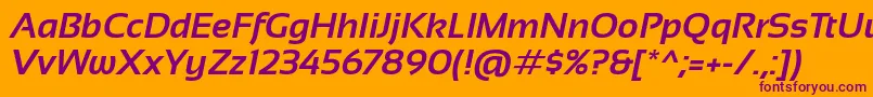 SansationBoldItalic Font – Purple Fonts on Orange Background