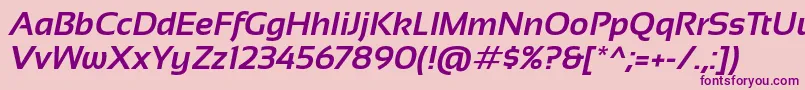 SansationBoldItalic Font – Purple Fonts on Pink Background