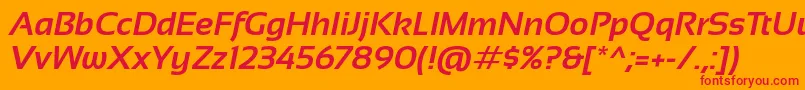 フォントSansationBoldItalic – オレンジの背景に赤い文字