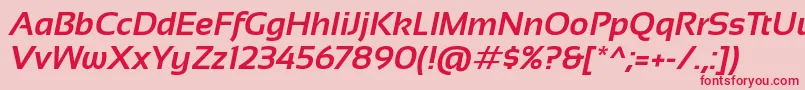 フォントSansationBoldItalic – ピンクの背景に赤い文字