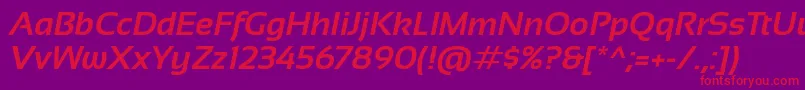 SansationBoldItalic Font – Red Fonts on Purple Background