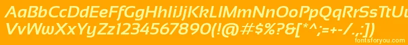 SansationBoldItalic Font – Yellow Fonts on Orange Background