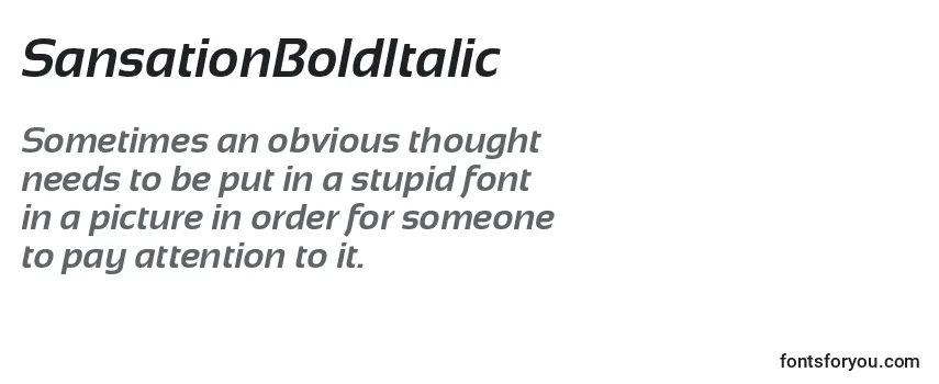 SansationBoldItalic Font