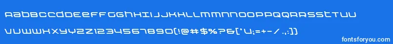 Nextwaveleft-Schriftart – Weiße Schriften auf blauem Hintergrund