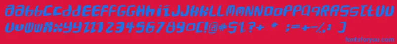 RoaringtwentiestwoOblique Font – Blue Fonts on Red Background