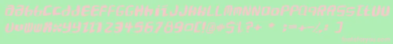 RoaringtwentiestwoOblique-fontti – vaaleanpunaiset fontit vihreällä taustalla