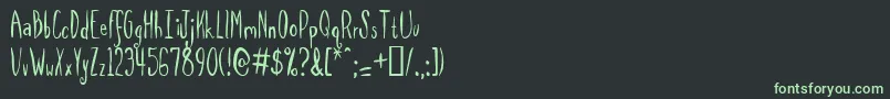Spillmilk-fontti – vihreät fontit mustalla taustalla