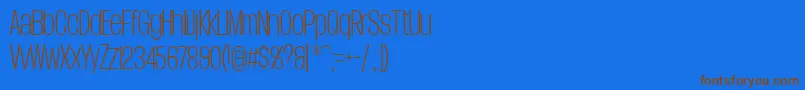 DueraCondthinPersonal Font – Brown Fonts on Blue Background