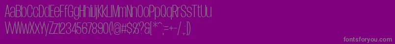 フォントDueraCondthinPersonal – 紫の背景に灰色の文字