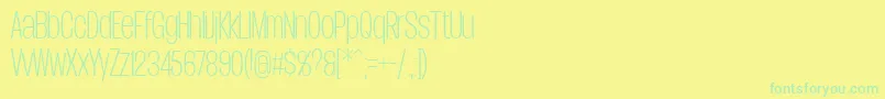 DueraCondthinPersonal Font – Green Fonts on Yellow Background