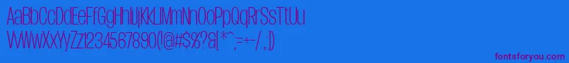 DueraCondthinPersonal Font – Purple Fonts on Blue Background