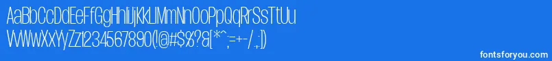 DueraCondthinPersonal Font – White Fonts on Blue Background