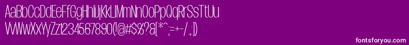 fuente DueraCondthinPersonal – Fuentes Blancas Sobre Fondo Morado