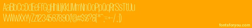 fuente DueraCondthinPersonal – Fuentes Amarillas Sobre Fondo Naranja