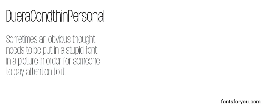 DueraCondthinPersonal Font