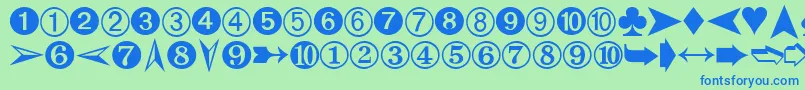DingbatsTwo Font – Blue Fonts on Green Background