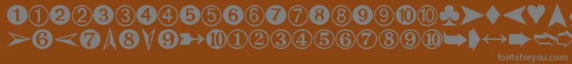 DingbatsTwo Font – Gray Fonts on Brown Background