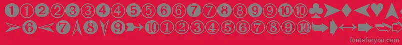 DingbatsTwo Font – Gray Fonts on Red Background
