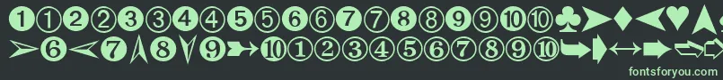 フォントDingbatsTwo – 黒い背景に緑の文字