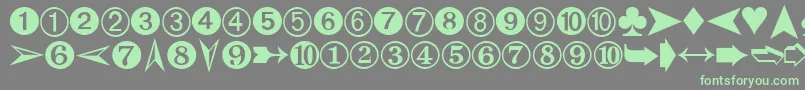 DingbatsTwo Font – Green Fonts on Gray Background