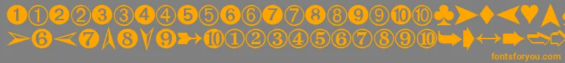 DingbatsTwo-Schriftart – Orangefarbene Schriften auf grauem Hintergrund