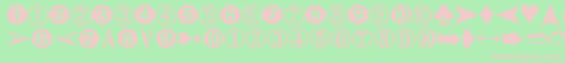 DingbatsTwo Font – Pink Fonts on Green Background