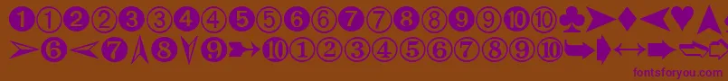 DingbatsTwo Font – Purple Fonts on Brown Background