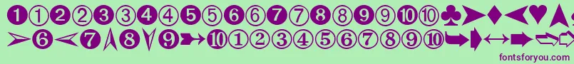 DingbatsTwo Font – Purple Fonts on Green Background