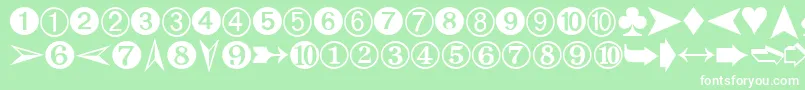 DingbatsTwo Font – White Fonts on Green Background