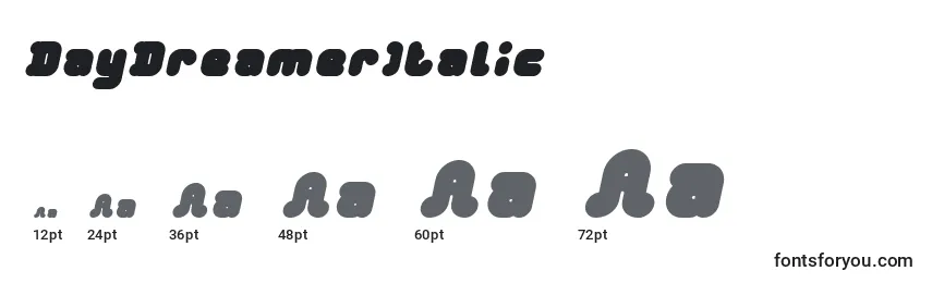 DayDreamerItalic Font Sizes