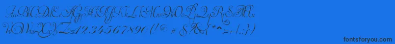 InvitationScriptLimitedFreeVersion Font – Black Fonts on Blue Background
