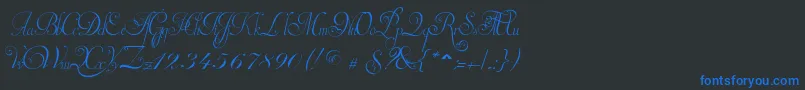 InvitationScriptLimitedFreeVersion Font – Blue Fonts on Black Background