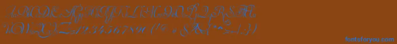 Шрифт InvitationScriptLimitedFreeVersion – синие шрифты на коричневом фоне