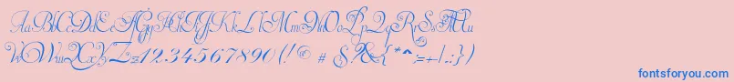 InvitationScriptLimitedFreeVersion Font – Blue Fonts on Pink Background