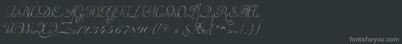 InvitationScriptLimitedFreeVersion-Schriftart – Graue Schriften auf schwarzem Hintergrund