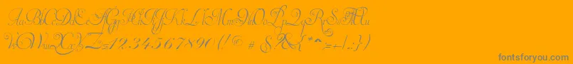 InvitationScriptLimitedFreeVersion-Schriftart – Graue Schriften auf orangefarbenem Hintergrund