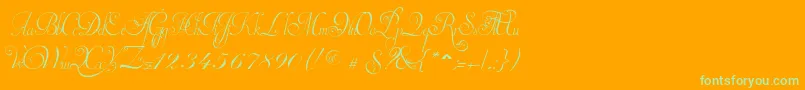 InvitationScriptLimitedFreeVersion Font – Green Fonts on Orange Background